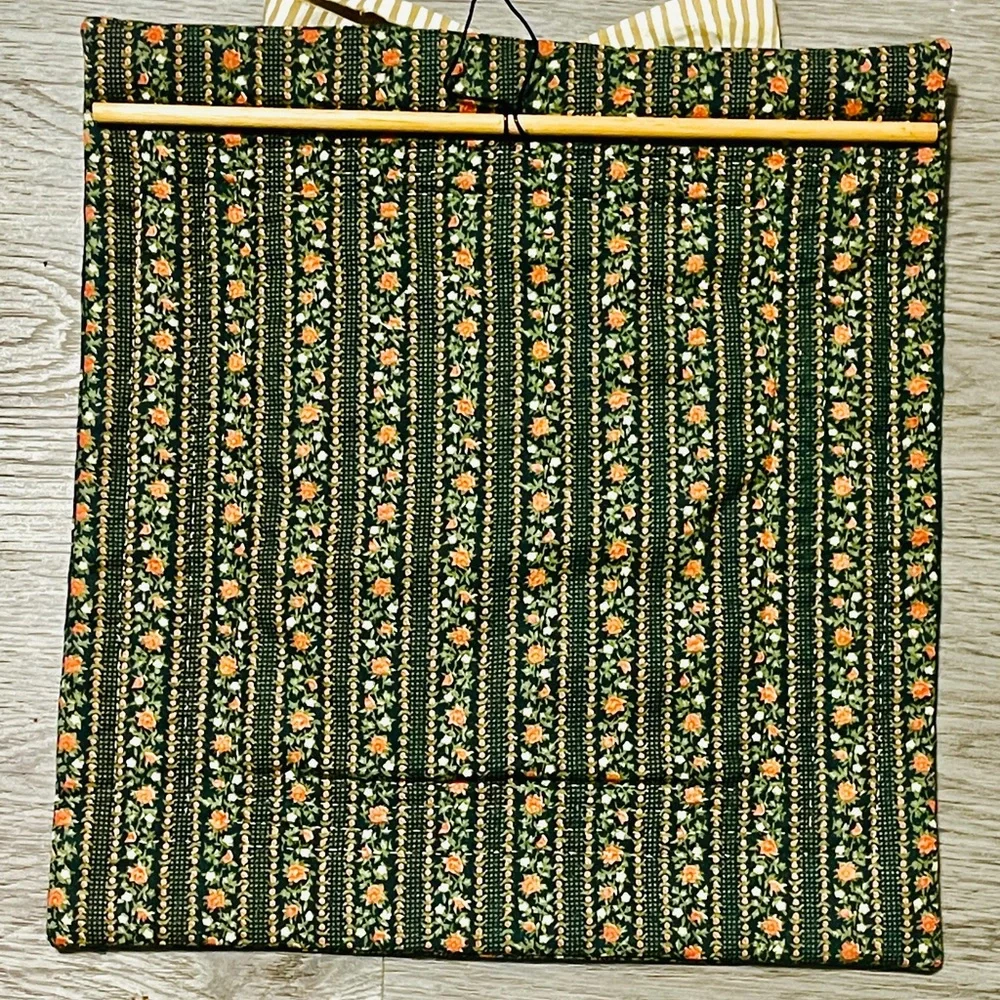Vintage Crewel Wall Art Hanging Burlap Tapestry Mini Textile 11x11 Handmade Boho